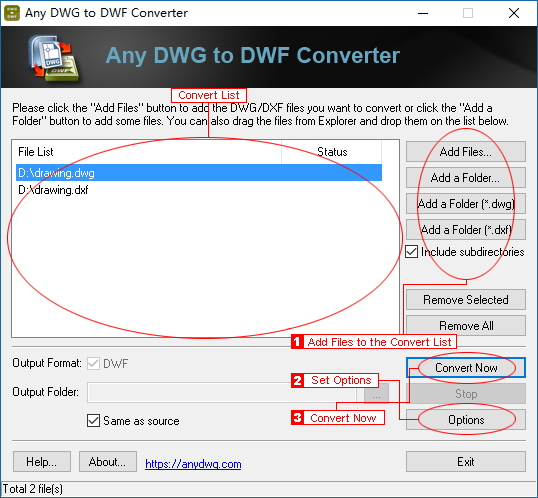 How to convert DWG to DWF (DXF to DWF)